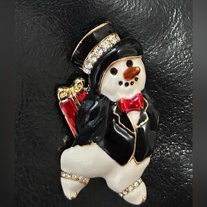 Christopher Radko brooch snowman Christmas holiday